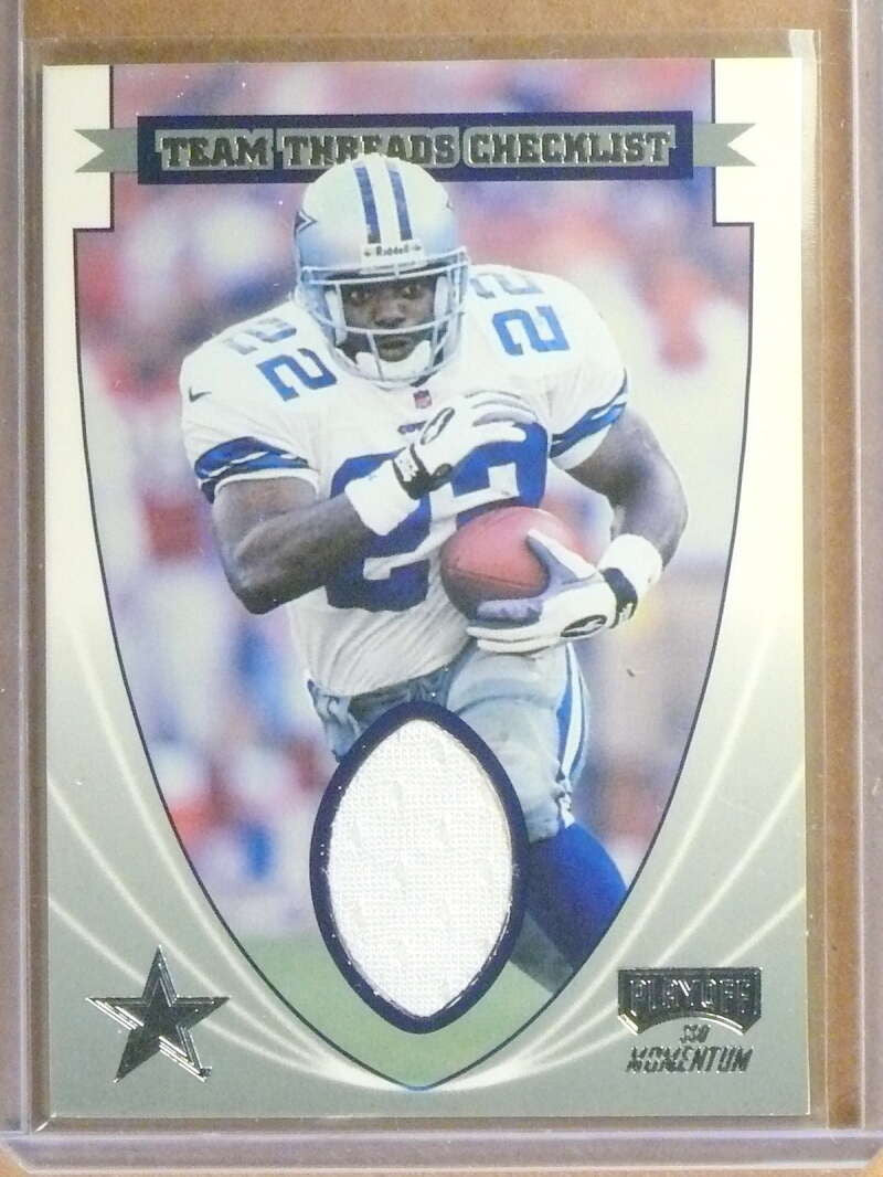 1999 Playoff Momentum SSD Emmitt Smith Team Threads Checklist Jersey