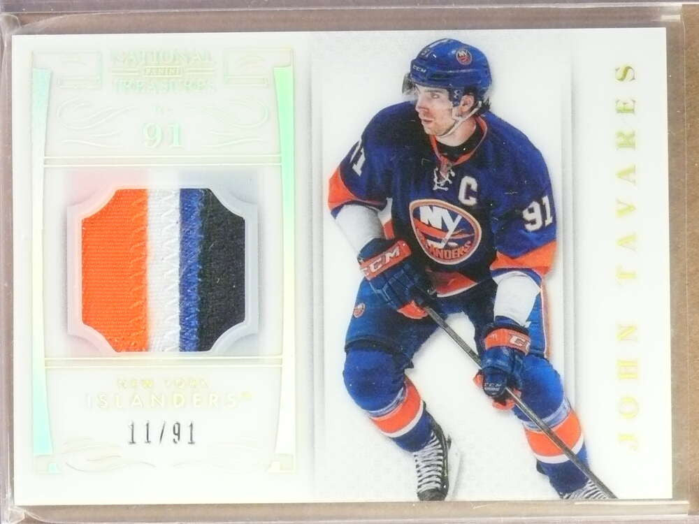 DELETE 29940 2013- 14 National Treasures John Tavares Game Jersey Patch #D11/91 #18