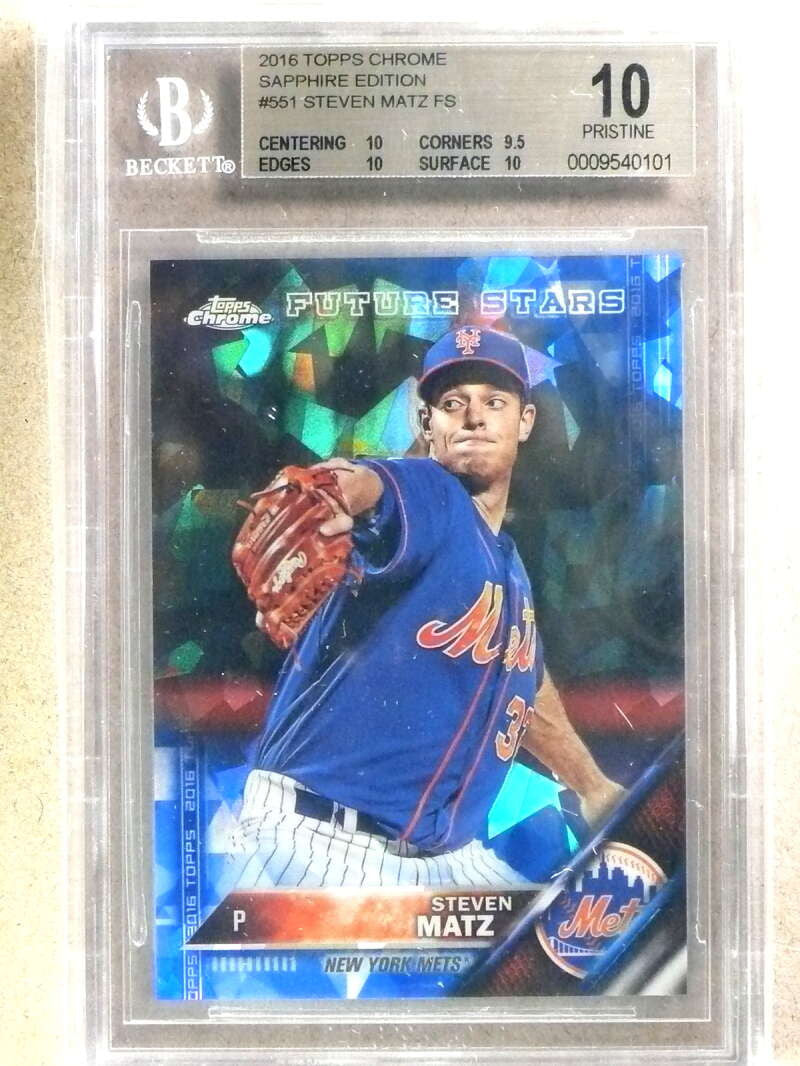 DELETE 29969 2016 Topps Chrome Sapphire Steven Matz #551 BGS 10 Pristine