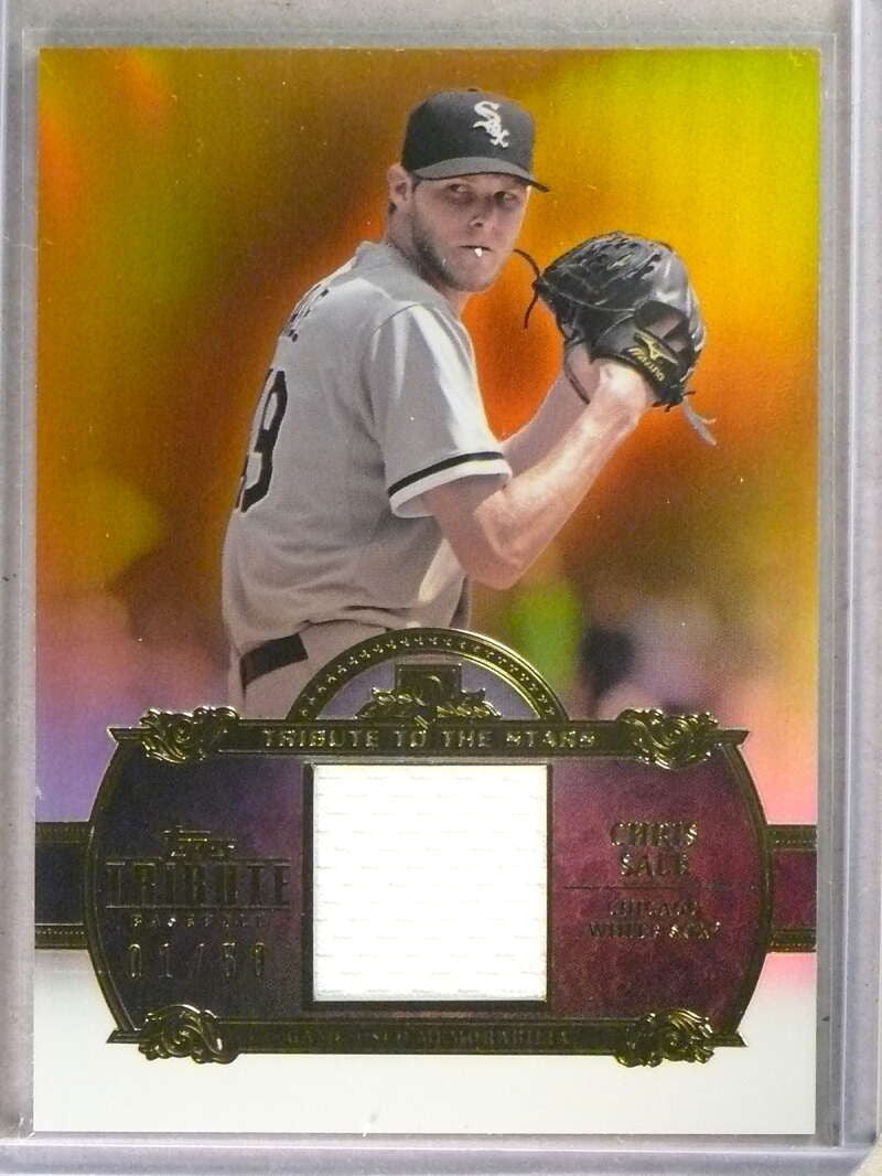SOLD 30123 2013 Topps Tribute Chris Sale To The Stars Relics Jersey Orange #D01/50 