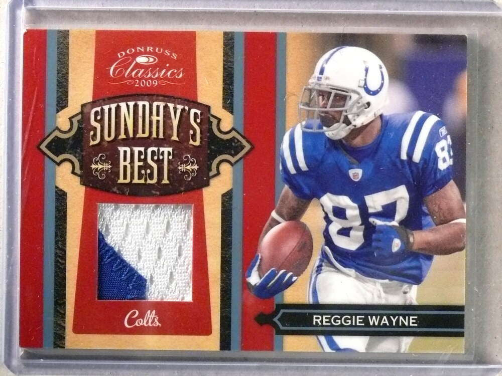 2009 Donruss Classics Reggie Wayne Sunday's Best Jersey Patch Prime #D6/50