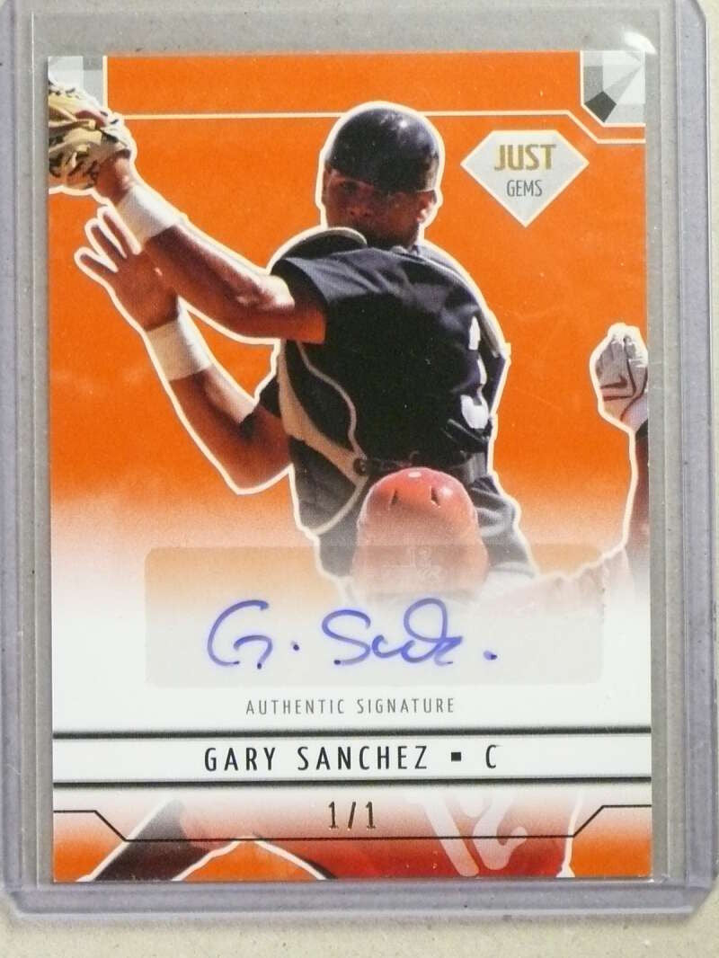 DELETE 32085 2011-12 Just Memorabilia Gems Orange Gary Sanchez autograph auto #D1/1