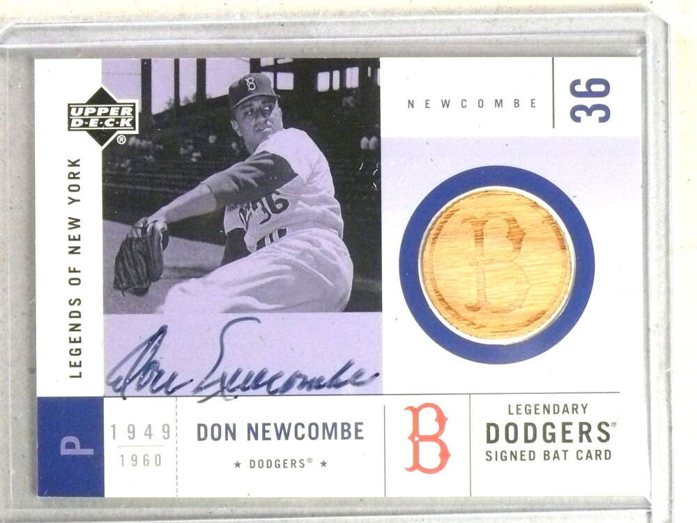 DELETE 32092 2001 Upper Deck Legends OF New York Don Newcombe autograph auto bat