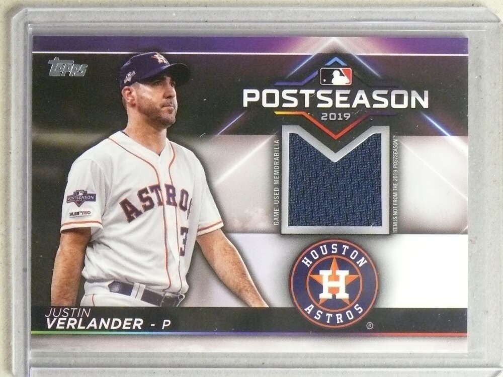 2020 Topps Postseason Performance Relic Justin Verlander Jersey #D09/99