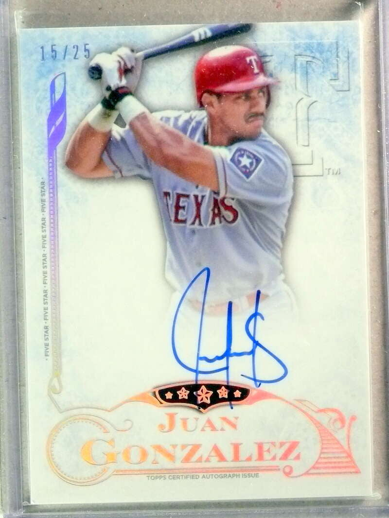 2015 Topps Five Star Rainbow Juan Gonzalez Autograph Auto #D15/25 #FSAJUG