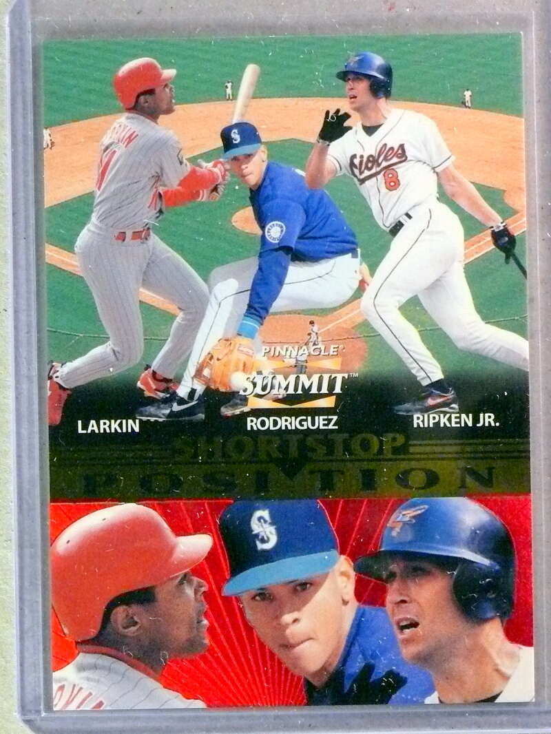 DELETE 33236 1996 Pinnacle Summit Positions Larkin Cal Ripken Alex Rodriguez #42/1500