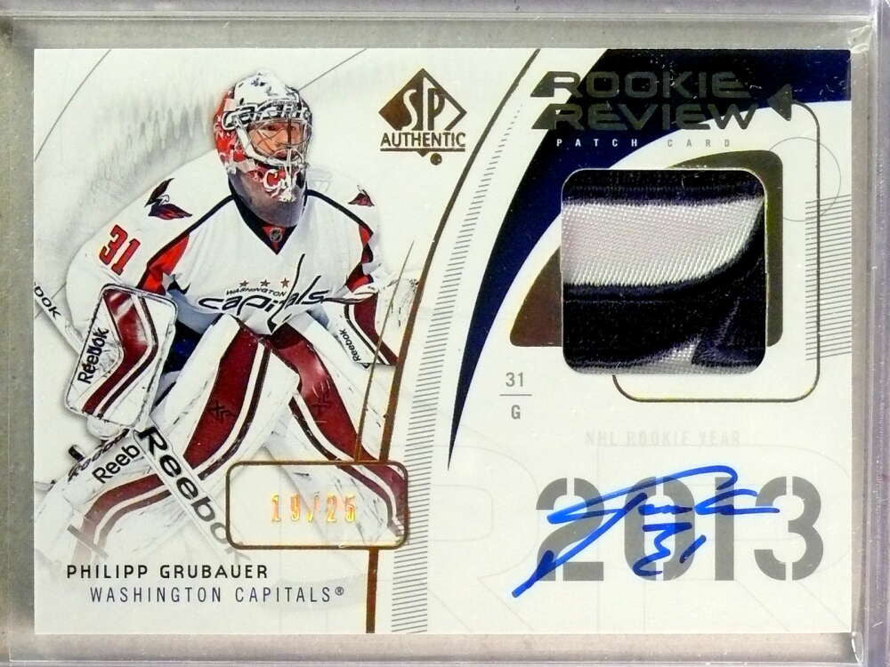 DELETE 33490 2019-20 SP Authentic Rookie Review Philipp Grubauer Patch Autograph #D/25