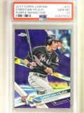 DELETE 33581 2017 Topps Chrome Purple Refractor Christian Yelich #268/299 #72 PSA 10