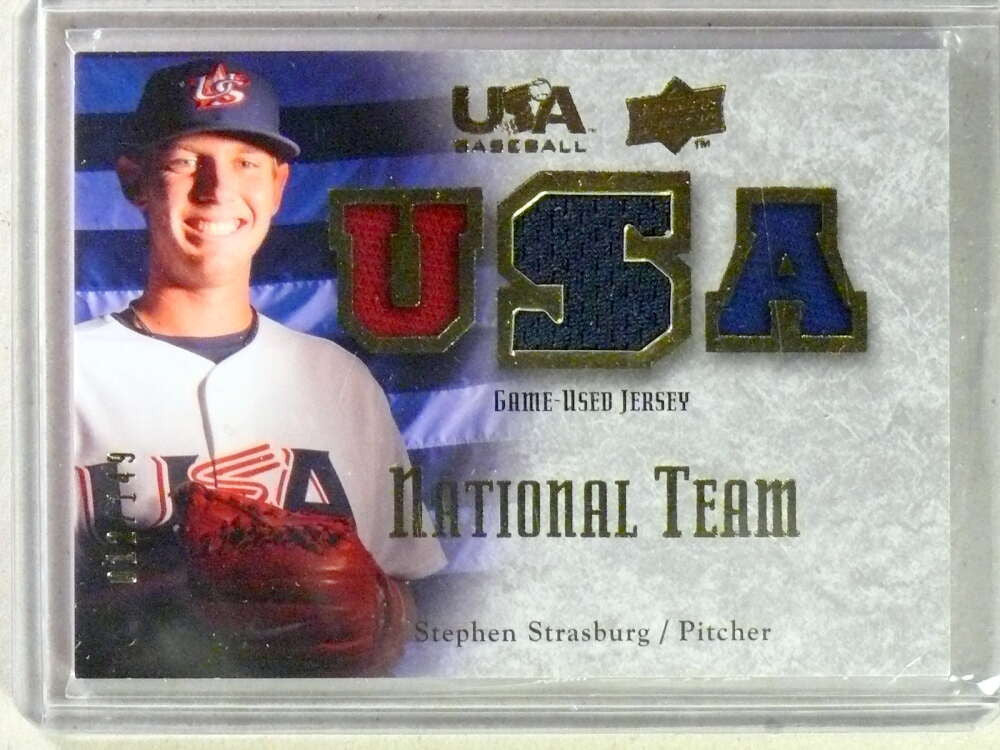 DELETE 33901 2008 UD USA Baseball Team Box Sets Material Stephen Strasburg Jersey #/149