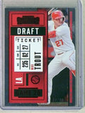 2020 Contenders Draft Ticket Red Mike Trout #D16/99 #94