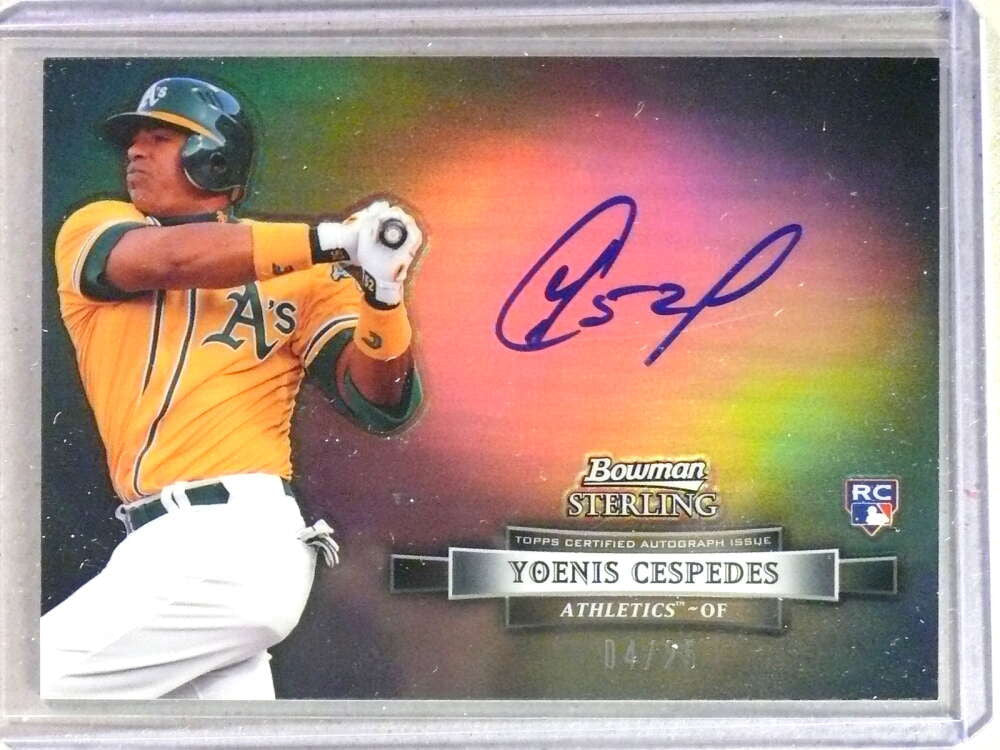 DELETE 34402 2012 Bowman Sterling Black Refractor Yoenis Cespedes Autograph Auto #D/25