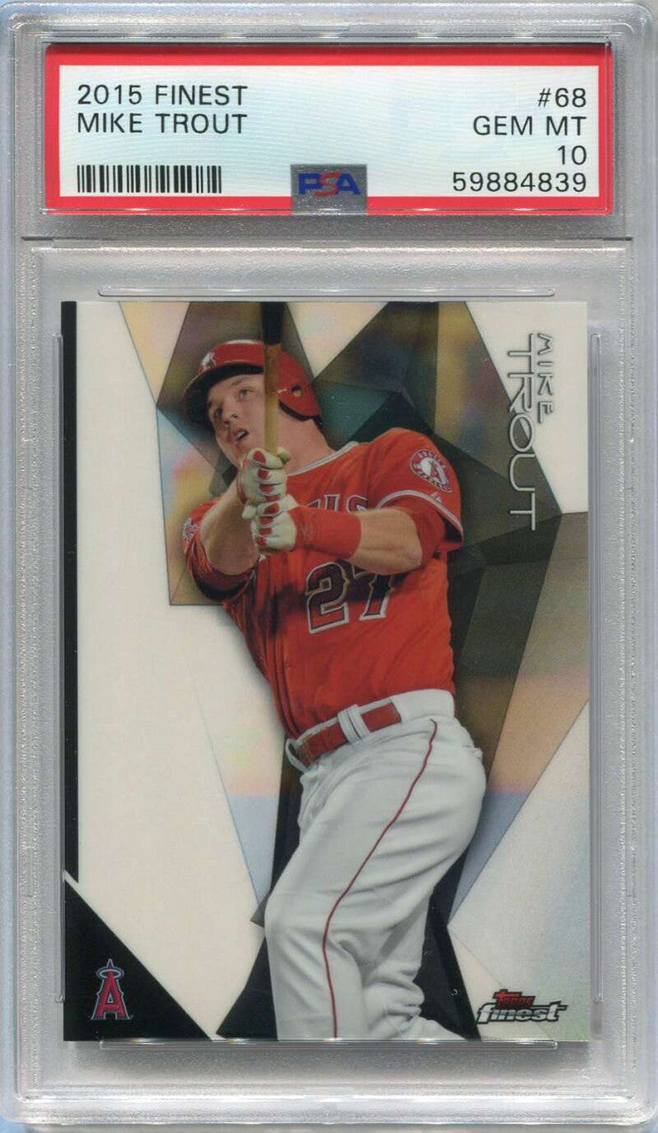 SOLD 111508 2015 Finest 68 Mike Trout PSA 10 GEM MT
