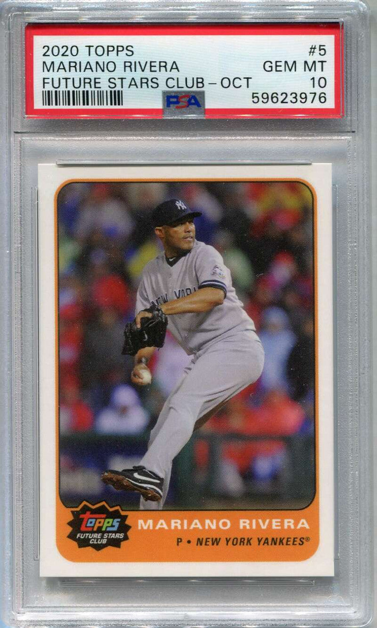 2020 Topps Future Stars Club October 5 Mariano Rivera PSA 10 GEM MT POP 1