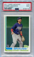 2017 Topps Archives 101b Dansby Swanson Blue Jersey Rookie SP PSA 9 MINT