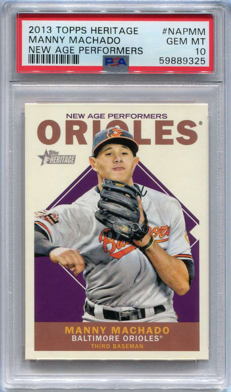SOLD 111542 2013 Topps Heritage New Age Performers NAPMM Manny Machado Rookie PSA 10 GEM MT