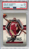 SOLD 111561 2004-05 SP Authentic 95 LeBron James ESS 2001/2999 Essentials PSA 8 NM-MT