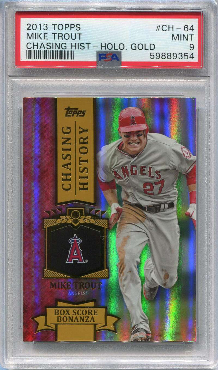 2013 Topps Chasing History Holofoil Gold ch64 Mike Trout PSA 9 MINT