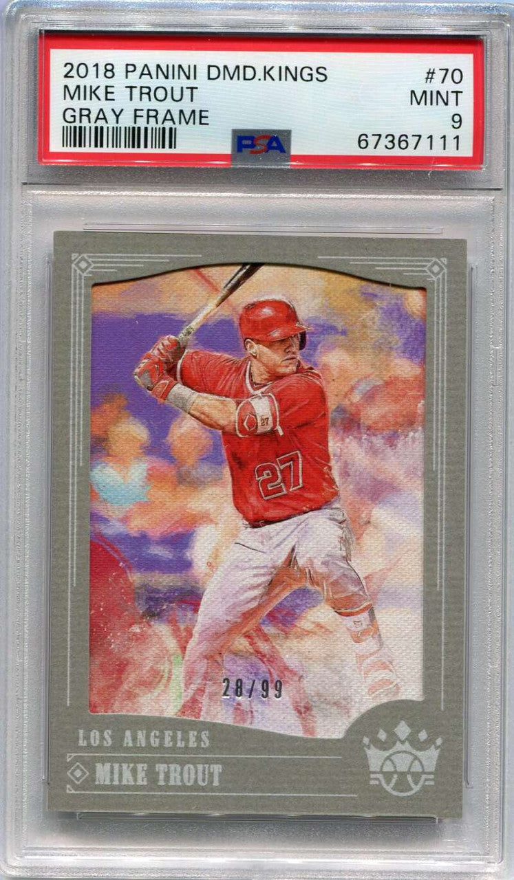 2018 Diamond Kings Gray Frame 70 Mike Trout 28/99 PSA 9 MINT