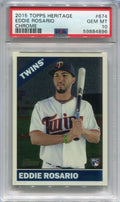2015 Topps Heritage Chrome 674 Eddie Rosario Rookie 162/999 PSA 10 GEM MT
