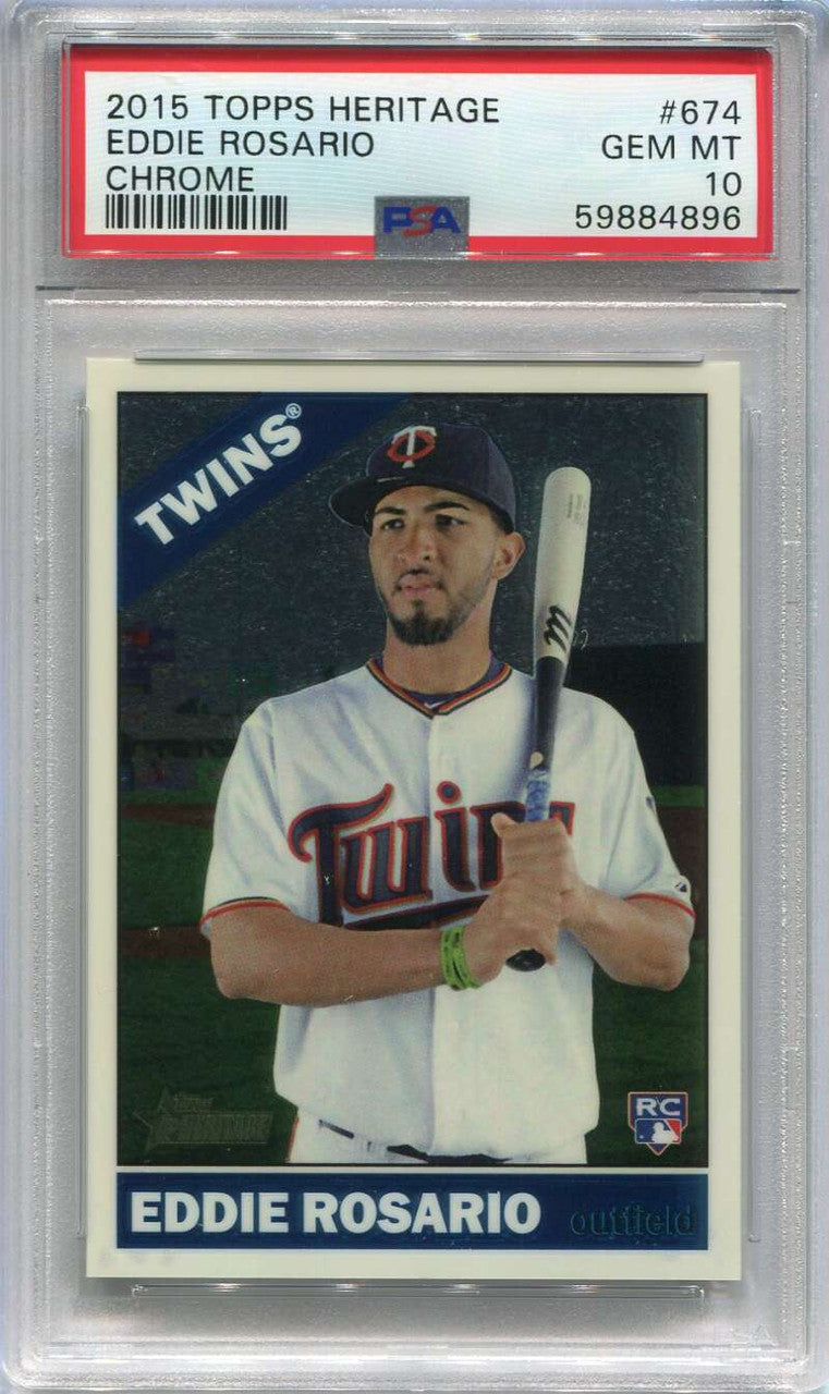 2015 Topps Heritage Chrome 674 Eddie Rosario Rookie 162/999 PSA 10 GEM MT