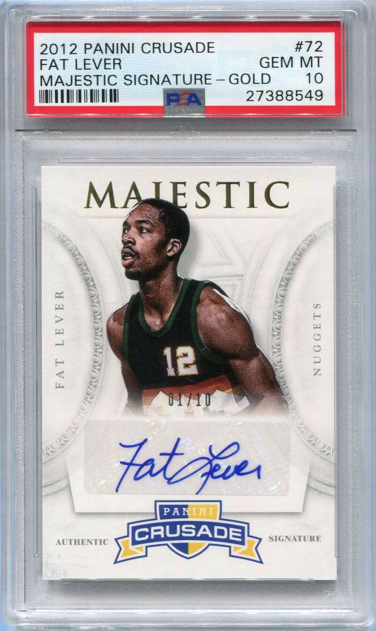 SOLD 111694 2012-13 Panini Crusade Majestic Signatures Gold Fat Lever Auto 1/10 PSA 10 GEM