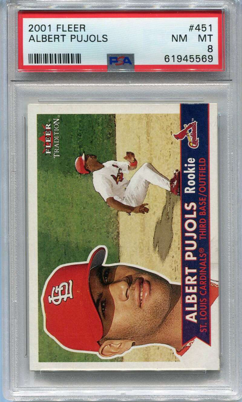 2001 Fleer Tradition 451 Albert Pujols Rookie PSA 8 NM-MT