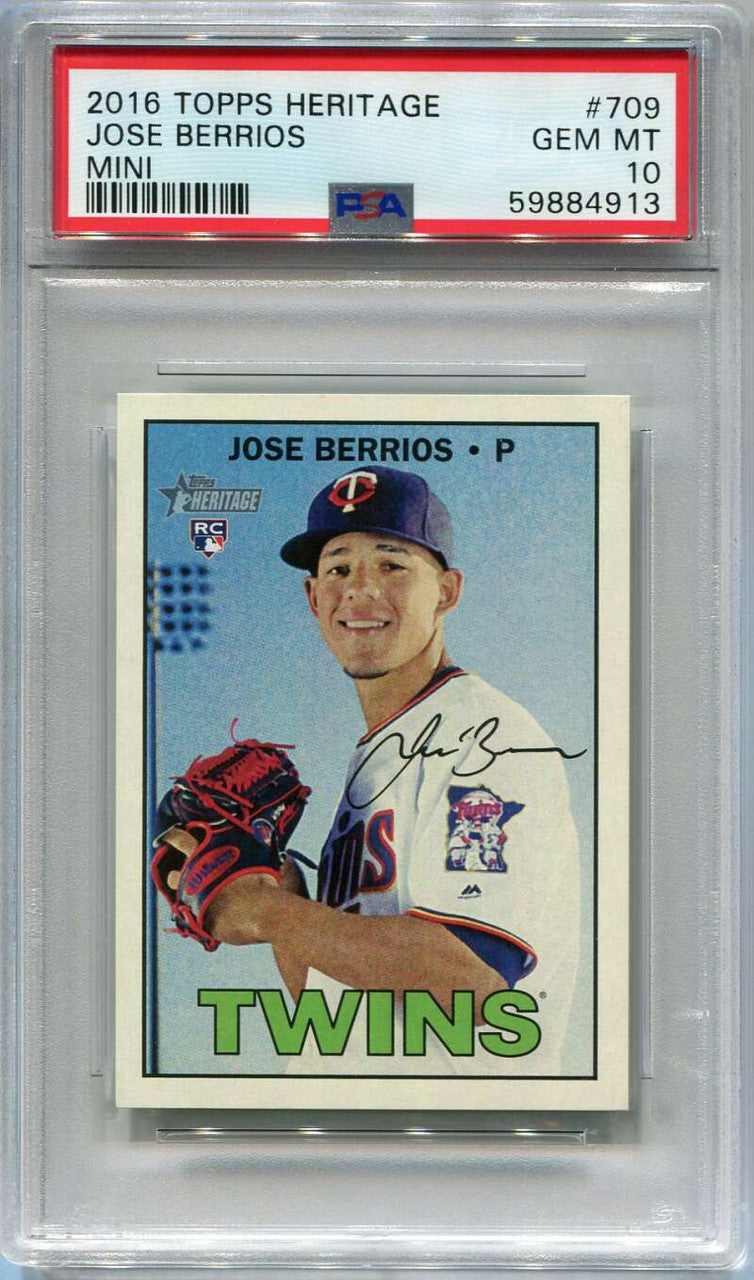 2016 Topps Heritage Mini 709 Jose Berrios Rookie 13/100 PSA 10 GEM MT
