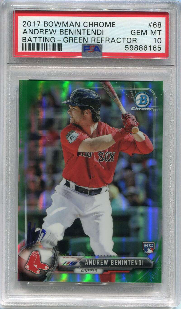 DELETE 111769 2017 Bowman Chrome Green Refractor 68 Andrew Benintendi Rookie 32/99 PSA 10 GEM