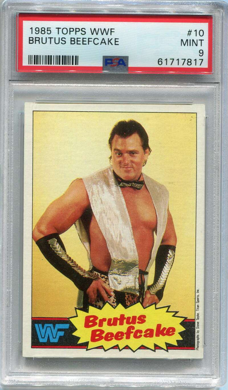 SOLD 111805 1985 Topps WWF 10 Brutus Beefcake Rookie PSA 9 MINT
