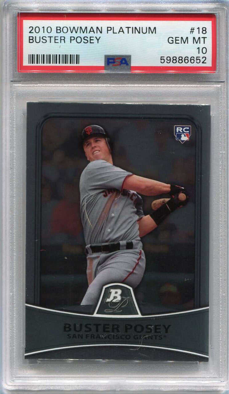 2010 Bowman Platinum 18 Buster Posey Rookie PSA 10 GEM MT