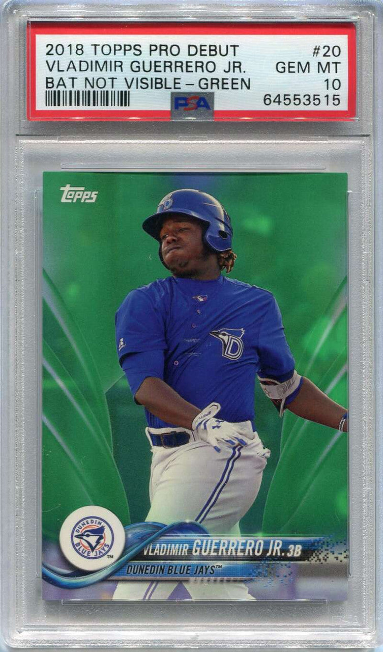 2018 Topps Pro Debut Green 20 Vladimir Guerrero Jr. Rookie 98/99 PSA 10 GEM MT