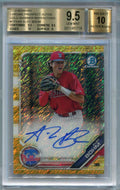 2019 Bowman Chrome Prospects Gold Refractor Alec Bohm RC Auto 3/50 BGS 9.5 10