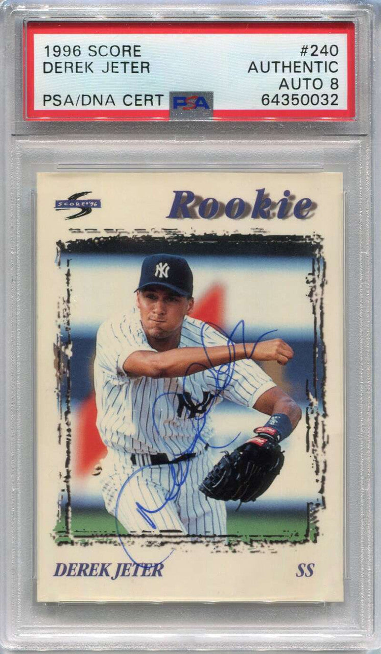SOLD 112019 1996 Score 240 Derek Jeter PSA DNA Certified Auto PSA 8 Authentic