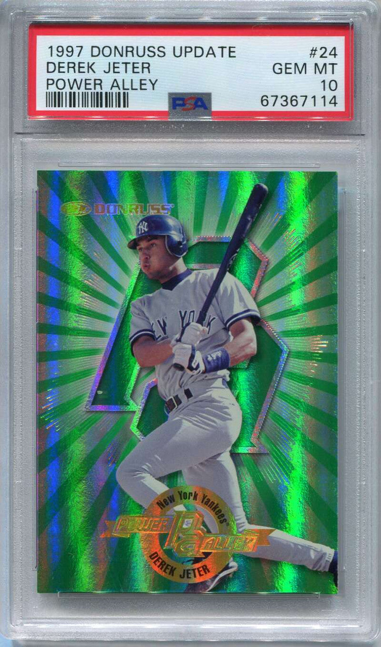 1997 Donruss Power Alley 24 Derek Jeter GR 2751/4000 Green PSA 10 GEM MT