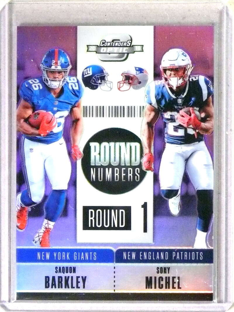 DELETE 112137 2019 Contenders Optics Round Numbers Prizm Purple Saquon Barkley #D05/99