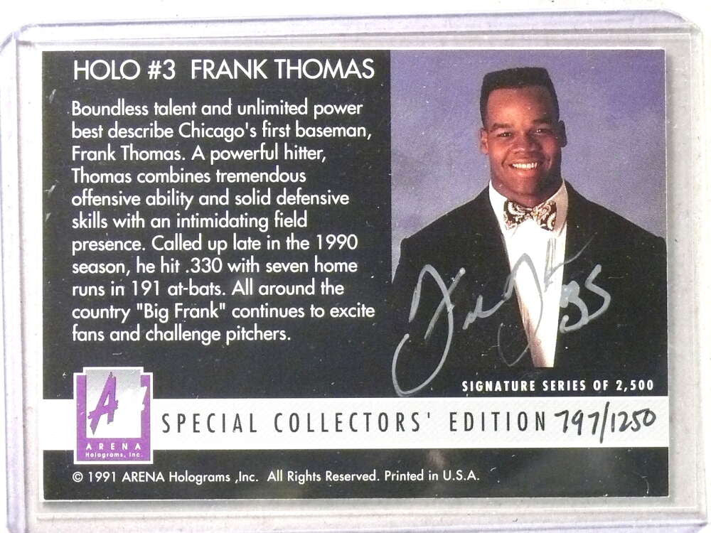 DELETE 112308 1991 Arena Holograms Special Collectors' Edition Frank Thomas Autograph