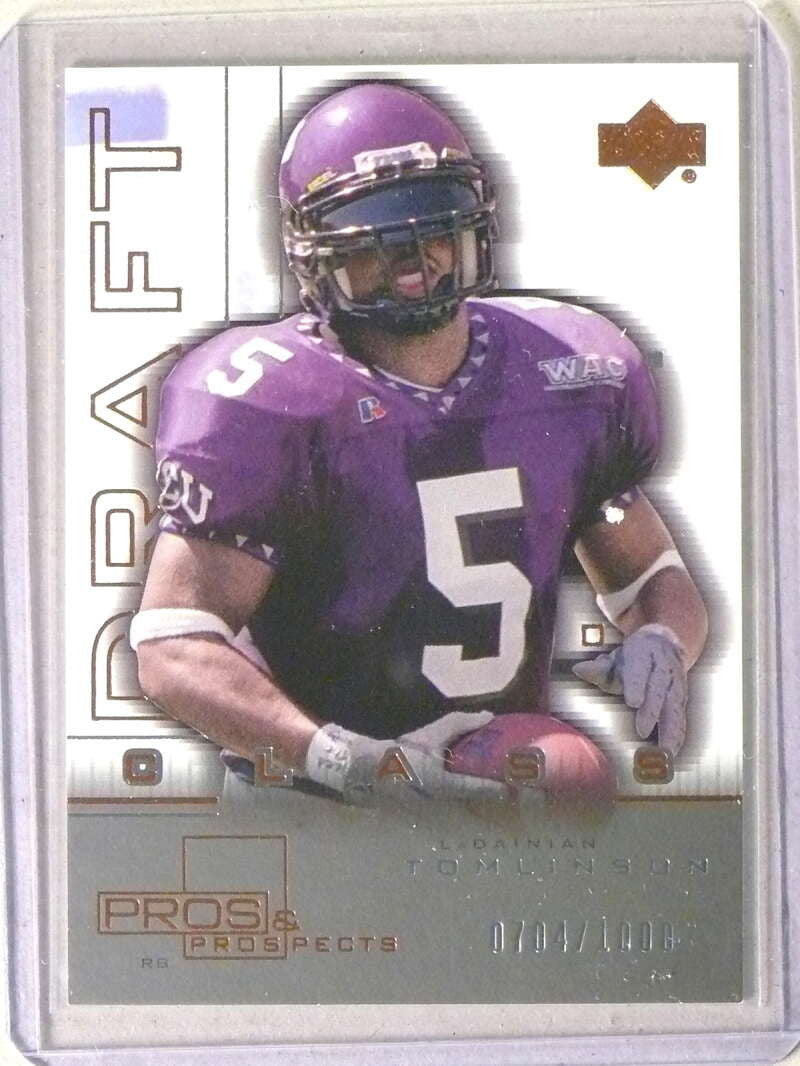 2001 Upper Deck Pros &amp; Prospects LaDainian Tomlinson Rookie RC #D0704/1000