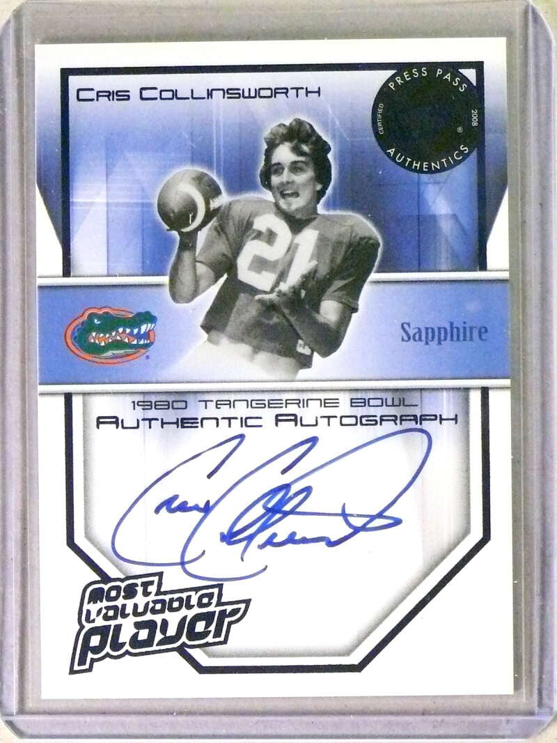 DELETE 112381 2008 Press Pass Legends Bowl Sapphire Cris Collinsworth Autograph #D/50