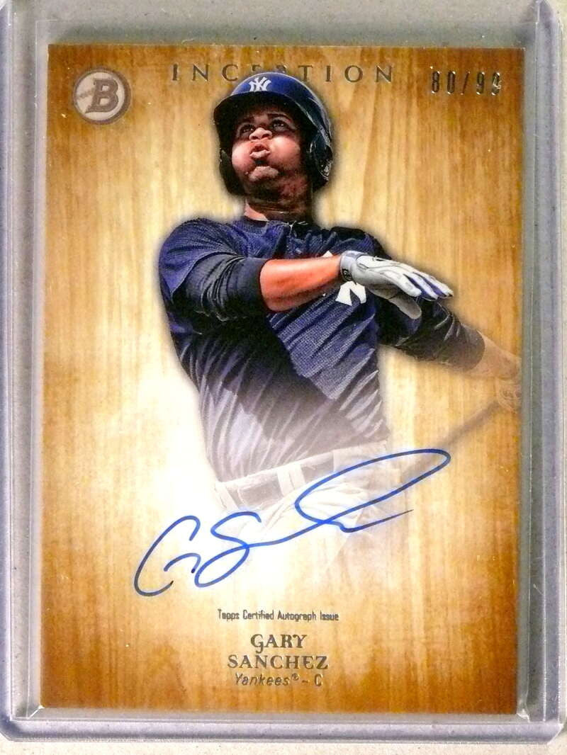 DELETE 112393 2014 Bowman Inception Prospect Gold Gary Sanchez Autograph Auto #D80/99