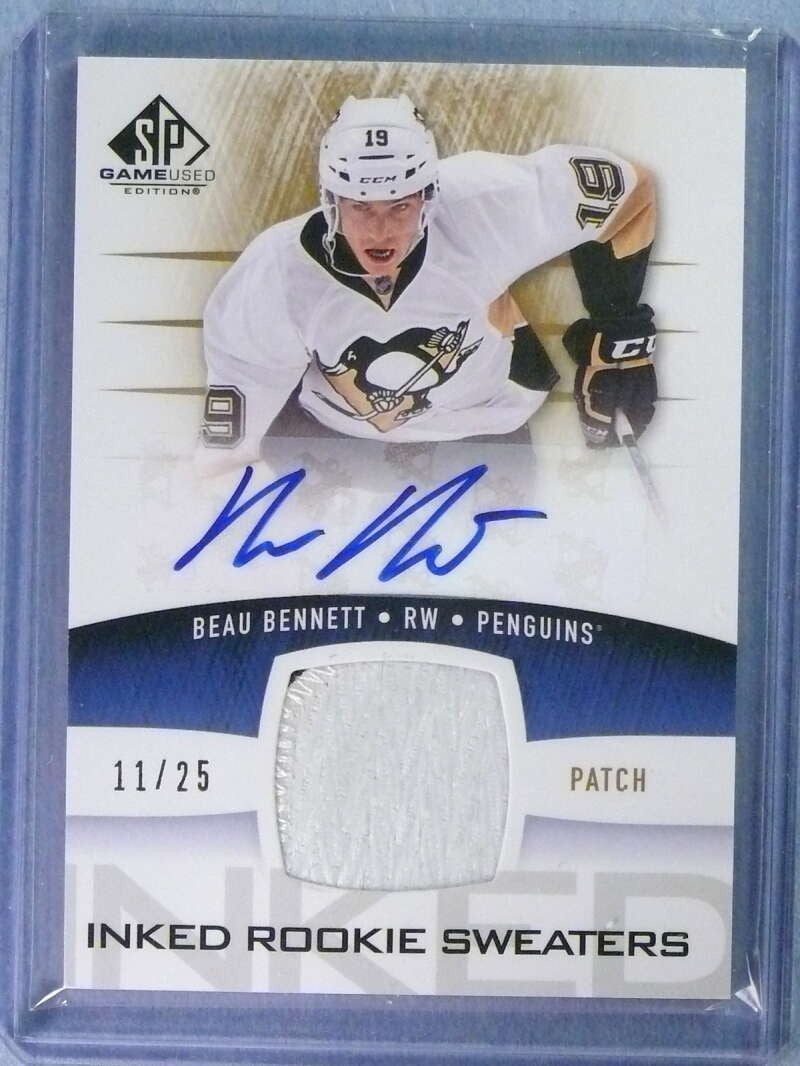 DELETE 112468 2013-14 SP Game Used Inked Rookie Sweaters Beau Bennett Patch Auto #D11/25