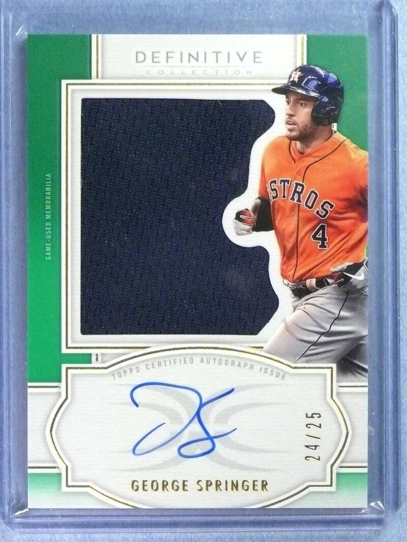 DELETE 112479 2020 Topps Definitive Relics Green George Springer Autograph Jersey #D/25