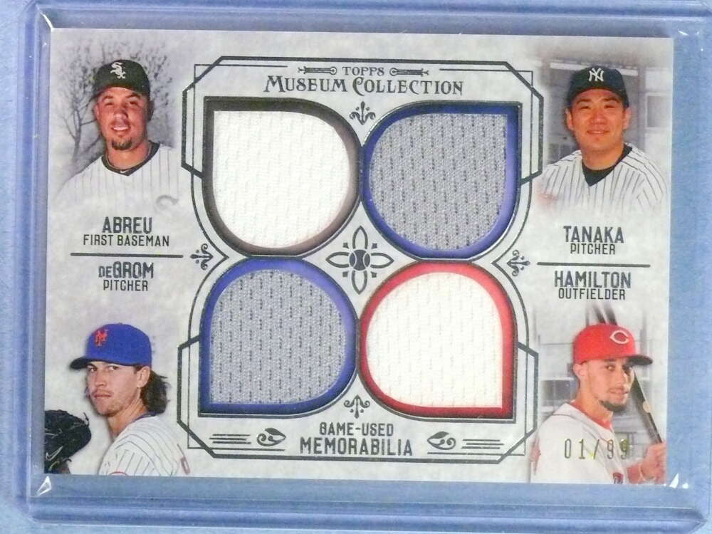 DELETE 112487 2015 Topps Museum Collection Quad Jacob deGrom Tanaka +2 Jersey #D01/99