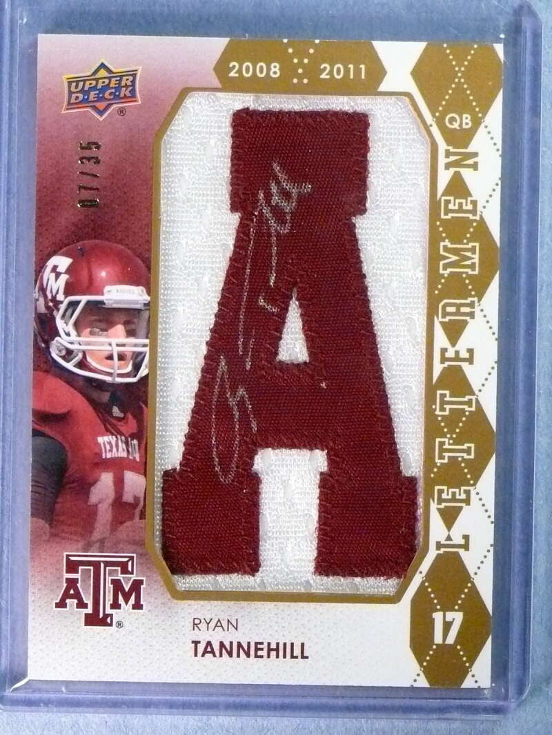 2012 Upper Deck Collegiate Lettermen Ryan Tannehill Autograph Auto A #D/35