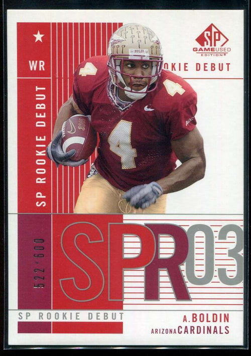 2003 SP Game Used 132 Anquan Boldin Rookie 522/600