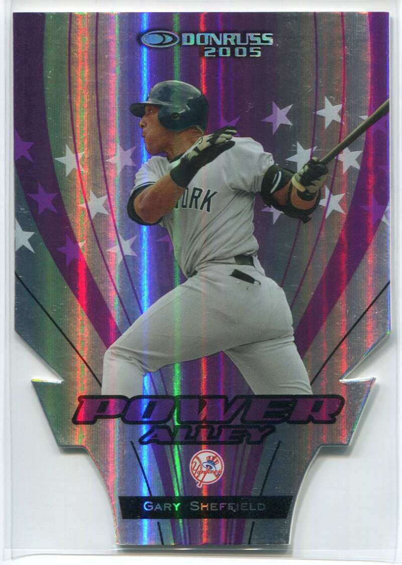 2005 Donruss Power Alley Purple Die Cut pa6 Gary Sheffield 38/50