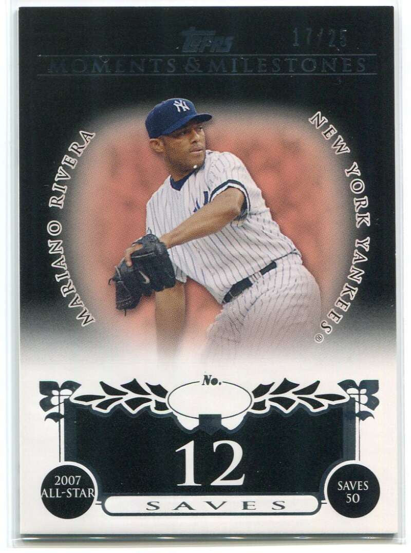 2008 Topps Moments &amp; Milestones Black 120-12 Mariano Rivera 17/25