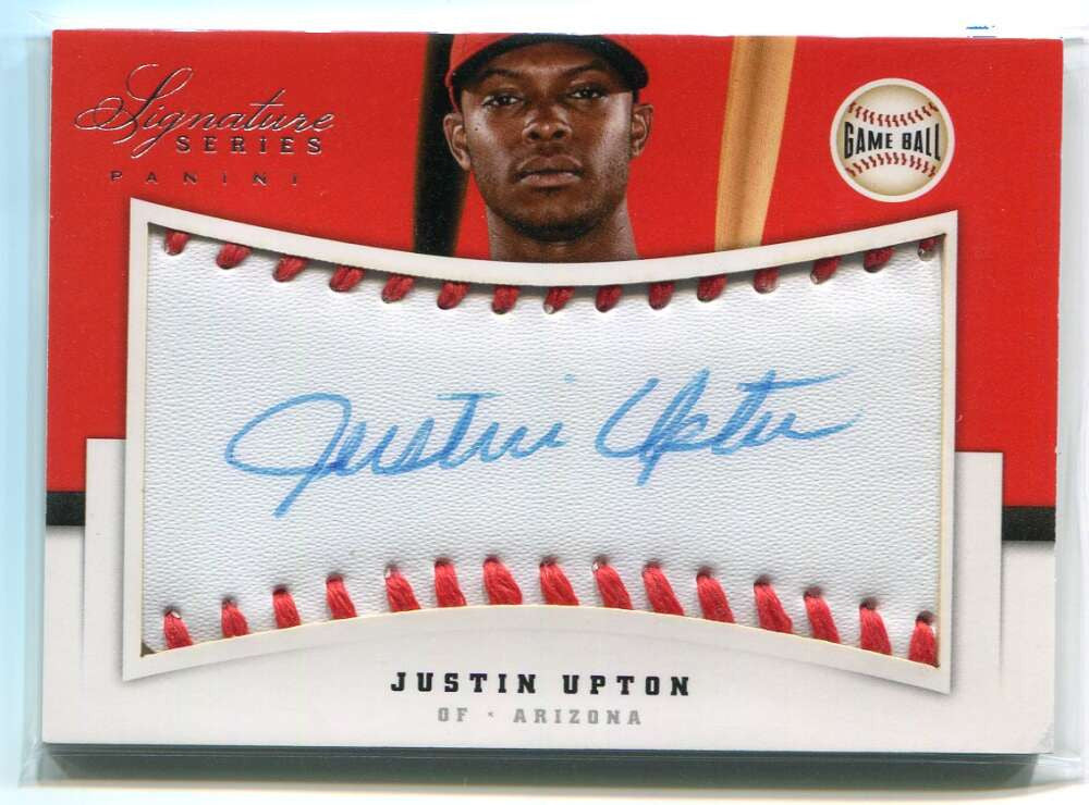 2012 Panini Signature Series Game Ball Signatures 56 Justin Upton Auto 5/10