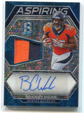 2018 Spectra Aspiring Autographs Blue Bradley Chubb Rookie Patch Auto 54/75