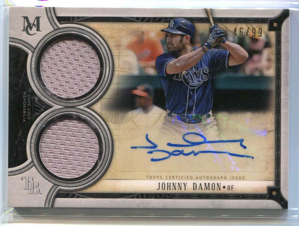 2018 Topps Museum Signature Swatches Johnny Damon Dual Jersey Auto 46/99