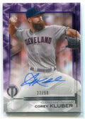 2019 Topps Tribute Autographs Purple TACK Corey Kluber Auto 27/50
